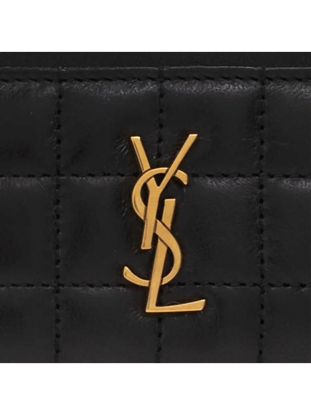 Cassandre Quilting Leather Card Wallet Black - SAINT LAURENT - BALAAN 5