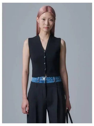 V neck ribbed vest black domestic product GM0024062597040 - JUUN.J - BALAAN 1