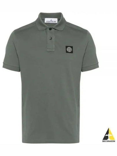 Pique Stretch Cotton Short Sleeve Polo Shirt Dark Green - STONE ISLAND - BALAAN 2