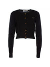 Bea Cropped Cardigan Black - VIVIENNE WESTWOOD - BALAAN 2