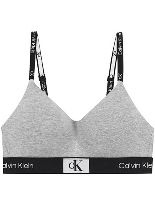 CK96 Logo Cotton Bra Grey - CALVIN KLEIN - BALAAN 1