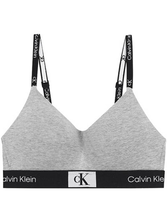 CK96 Logo Cotton Bra Grey - CALVIN KLEIN - BALAAN 1