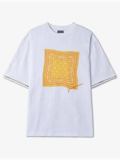 Le TToalha Bandana Logo Print Cotton Short Sleeves T-Shirt White - JACQUEMUS - BALAAN 2