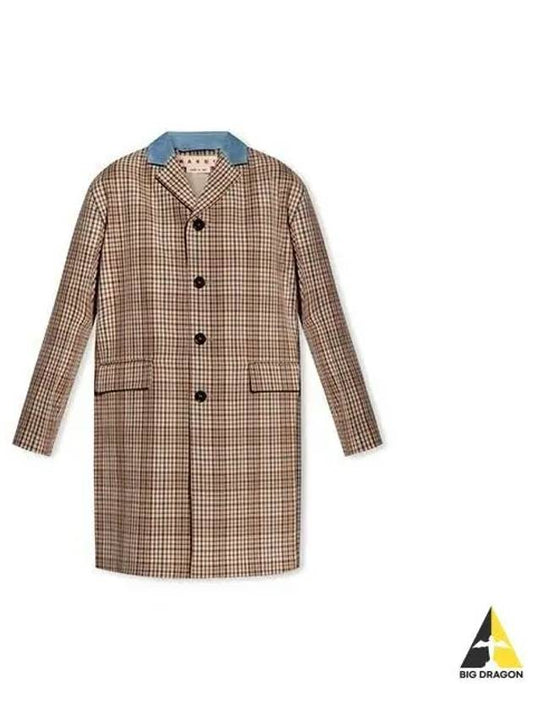 Women s Check Print Single Coat Multi SPMA0200NU UTW983 - MARNI - BALAAN 1