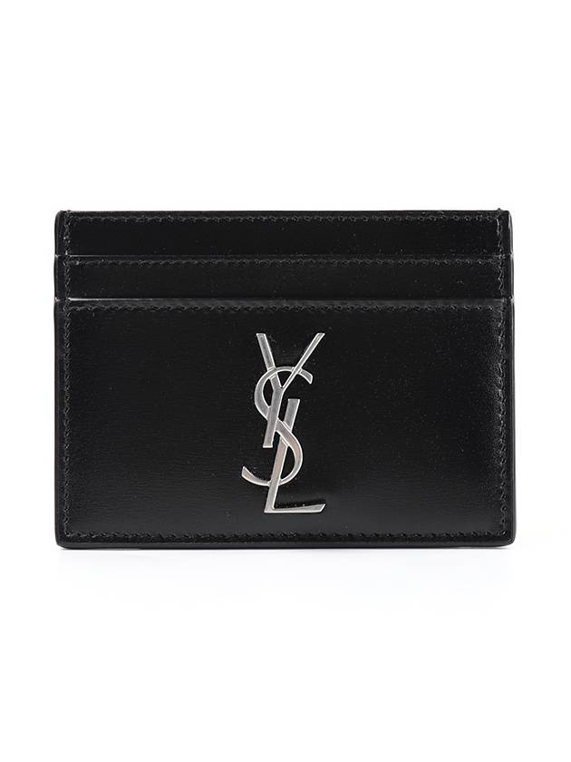 Monogram Card Case in Smooth Leather Black - SAINT LAURENT - BALAAN 2