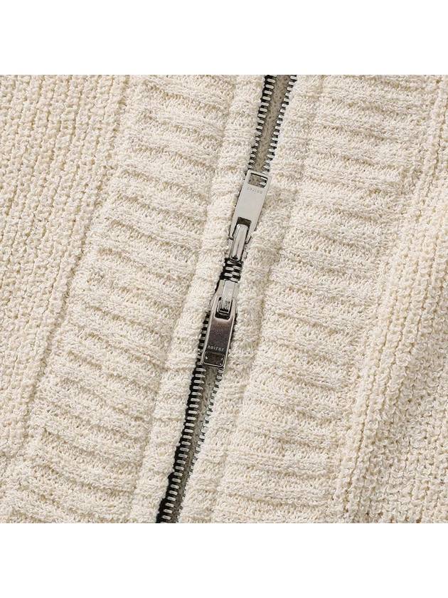 Boucle Zip-Up Cardigan Ivory - NOIRER - BALAAN 7