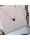 Mini Pop H Pendant Necklace Gold Noir - HERMES - BALAAN 7