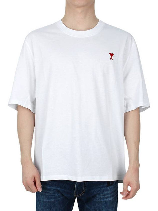 Small Heart Logo Boxy Fit Short Sleeve T-Shirt White - AMI - BALAAN 2