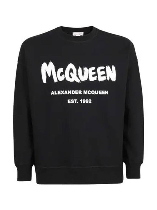 Graffiti Logo Sweatshirt Black - ALEXANDER MCQUEEN - BALAAN 2