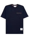 Cotton Oversized Pocket Short Sleeve T-Shirt Navy - THOM BROWNE - BALAAN 2