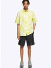 Men's Oversized Check Short Sleeve Shirt Yellow - ACNE STUDIOS - BALAAN 4