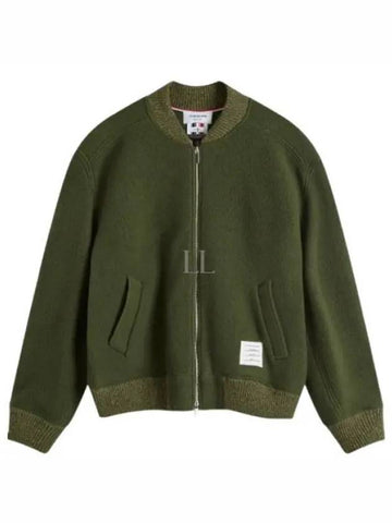 Wool Fleece Bomber MJT395A J0100 320 - THOM BROWNE - BALAAN 1