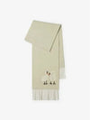 Swan Embroidered Wool Cashmere Scarf Plaster - BURBERRY - BALAAN 2