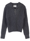 High-neck Virgin Wool Knit Top Heather Grey - AMI - BALAAN 11