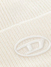 K Coder Pulley B Logo Embroidered Beanie Ivory - DIESEL - BALAAN 4