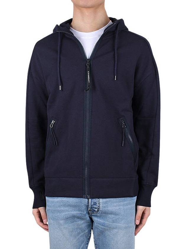 Diagonal Raised Fleece Goggle Hooded Jacket Navy - CP COMPANY - BALAAN 3