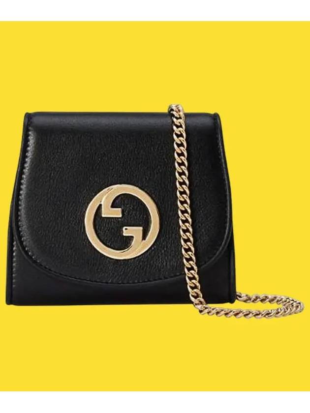 Blondie Medium Chain Strap Half Wallet Black - GUCCI - BALAAN 9