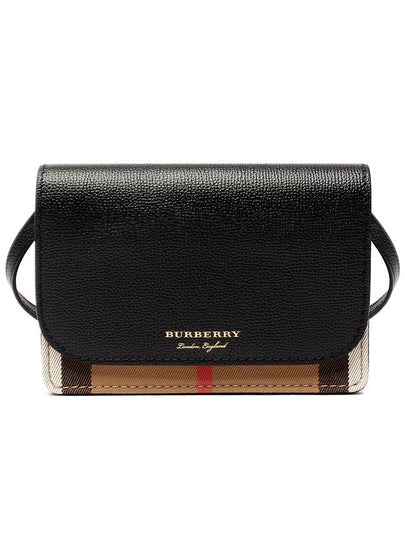 Hampshire House Check Crossbody Bag Black - BURBERRY - BALAAN 2