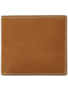 Vacchetta Leather Bill Fold Wallet Natural Brown - THOM BROWNE - BALAAN 2