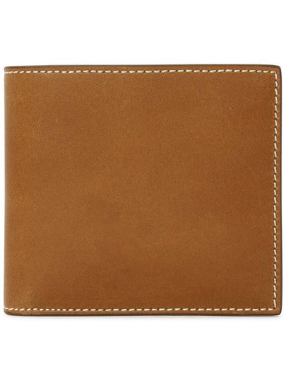 Vacchetta Leather Bill Fold Wallet Natural Brown - THOM BROWNE - BALAAN 2