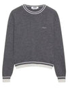 Embroidered Logo Knit Top Grey - MSGM - BALAAN 2