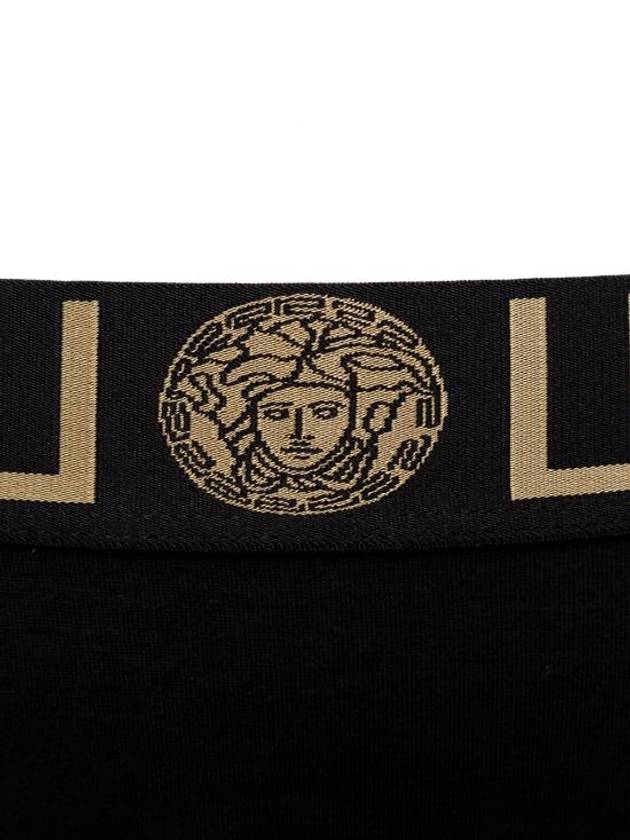 Women's Medusa Logo Greca Cotton Briefs Black - VERSACE - BALAAN 4