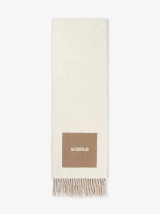 Logo Detail Fringe Muffler Beige - JACQUEMUS - BALAAN 2