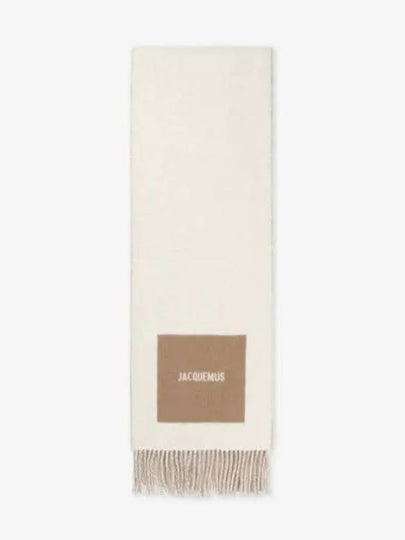 Logo Detail Fringe Muffler Beige - JACQUEMUS - BALAAN 2