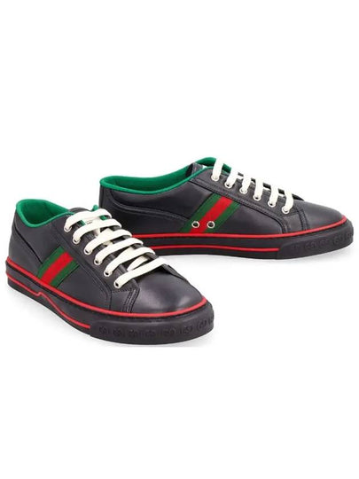 Tennis 1977 Leather Low Top Sneakers Black - GUCCI - BALAAN 2