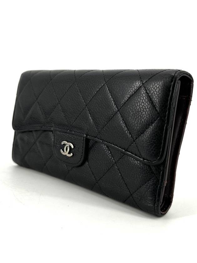 Classic caviar silver flap long wallet - CHANEL - BALAAN 3