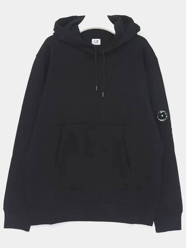 Diagonal Raised Fleece Lens Hoodie Black - CP COMPANY - BALAAN 4