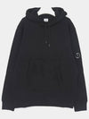 Diagonal Raised Fleece Lens Hoodie Black - CP COMPANY - BALAAN 3