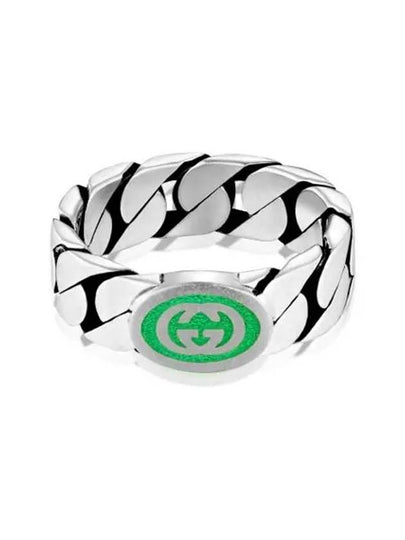 Interlocking G Enamel Ring Silver - GUCCI - BALAAN 2