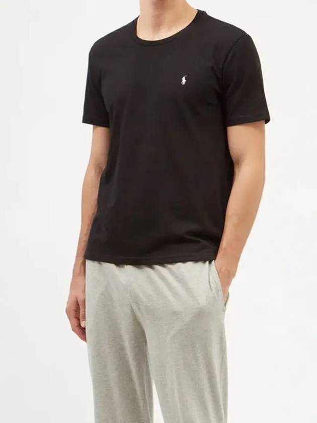 Pony logo embroidered cotton crewneck black Tshirt - POLO RALPH LAUREN - BALAAN 2