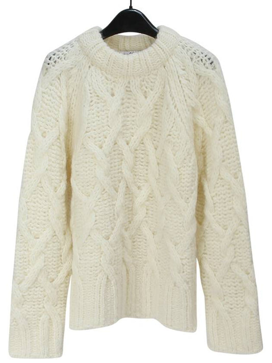 Cable Wool Knit Top Ivory - ACNE STUDIOS - BALAAN 2