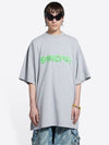 1 Men s Slime Logo Oversized Short Sleeve T Shirt Gray - BALENCIAGA - BALAAN 2