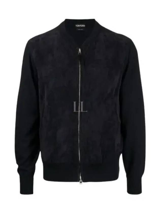 Zip-Up Wool Bomber Jacket Navy - TOM FORD - BALAAN 2