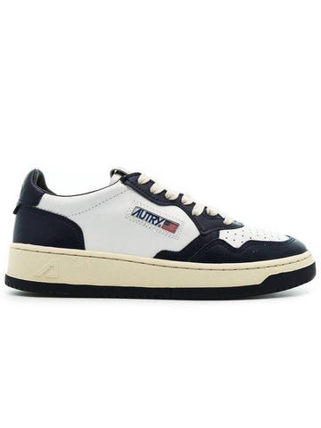 Medalist Goatskin Low Top Sneakers White Navy - AUTRY - BALAAN 1