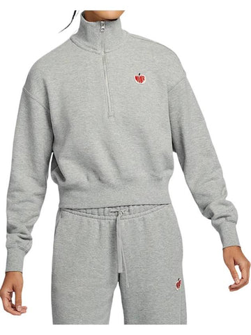 Phoenix Fleece Half Zip Sweatshirt Grey - NIKE - BALAAN 1