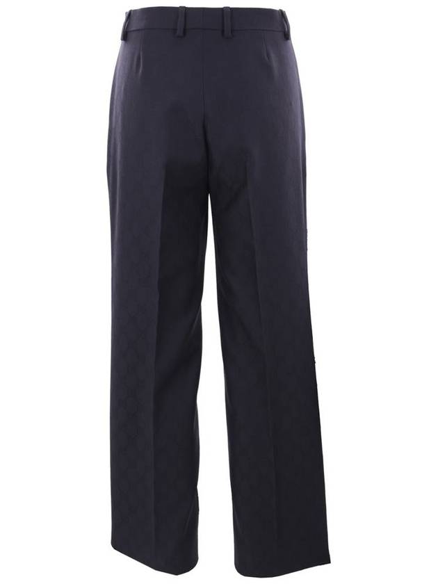 GG Wool Straight Pants Dark Blue - GUCCI - BALAAN 5