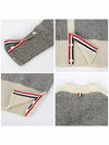 Donegal Diagonal Oversized Colour Block Wool Cardigan Grey Cream - THOM BROWNE - BALAAN 7