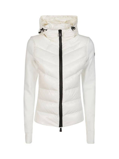 Zipper Knit Hooded Padded Cardigan Snow White - MONCLER - BALAAN 1