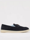 Triangle Logo Suede Leather Loafers Blue - PRADA - BALAAN 2