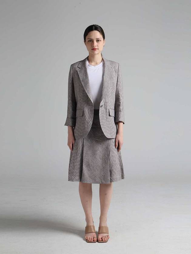 Three Tone Linen Pleated Skirt Grey - RS9SEOUL - BALAAN 3