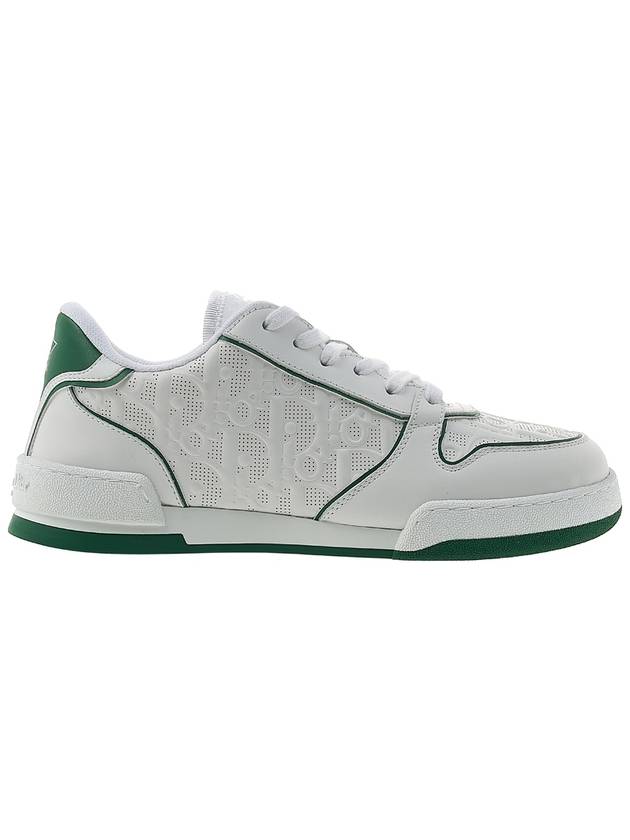 One Oblique Perforated Calfskin Low Top Sneakers White Green - DIOR - BALAAN 3