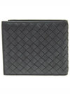 Intrecciato Weaving Half Wallet Black - BOTTEGA VENETA - BALAAN 3