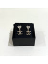 Heart crystal CC logo drop gold metal earrings ABA909B - CHANEL - BALAAN 1