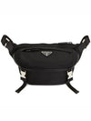 Re-Nylon Saffiano Leather Shoulder Bag Black - PRADA - BALAAN 3