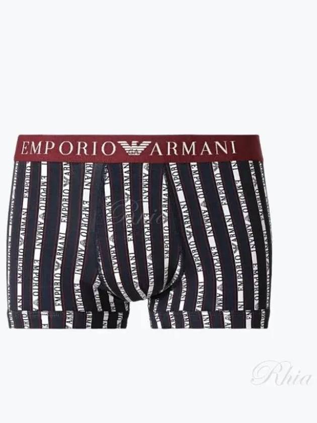 All Over Logo Trunk Briefs Navy - EMPORIO ARMANI - BALAAN 2