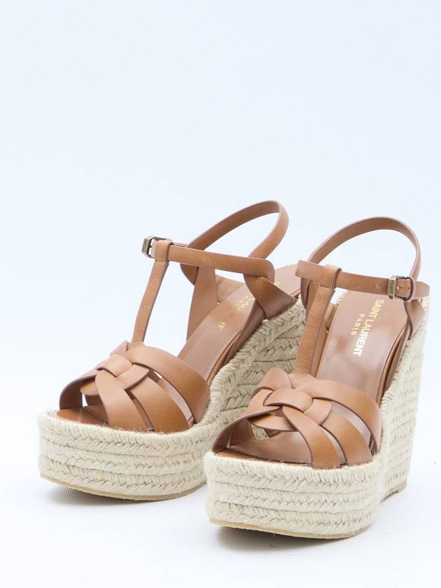 Tribute Espadrille Wedge Heel Brown - SAINT LAURENT - BALAAN 3